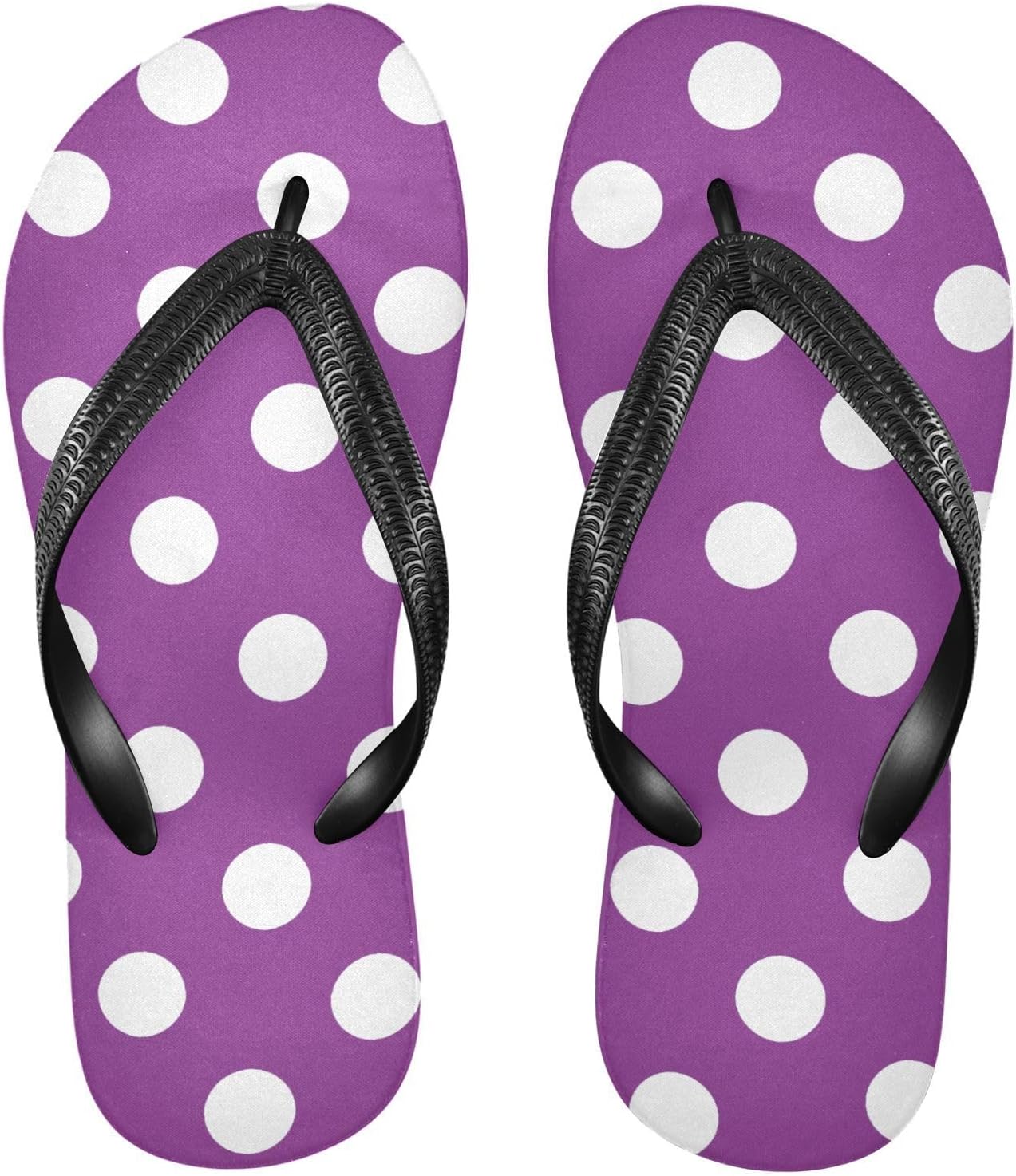 

Женские и мужские шлепанцы SPRIPORT с тонкими ремешками и горошком, удобные повседневные вьетнамки с амортизирующей подошвой, нескользящей резиновой подошвой, плоские сандалии для прогулок, пляжа и лета, фиолетовый