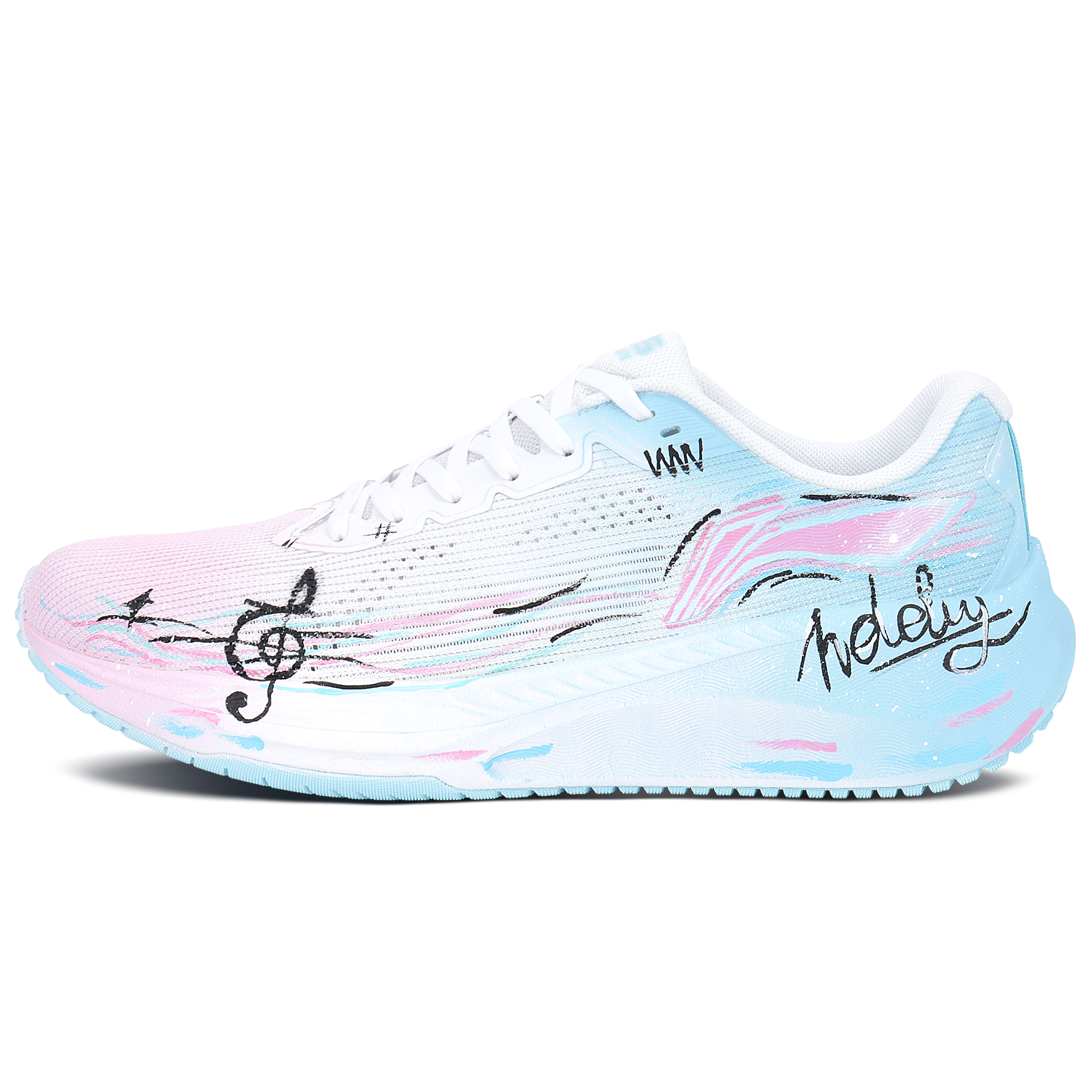 

Wuyue амортизирующие устойчивые к истиранию нескользящие низкие кроссовки для городских поездок и бега мужские LINING, розовый