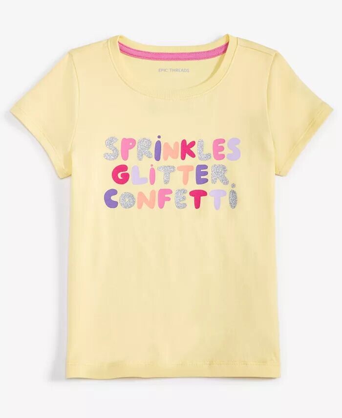 

Футболка с рисунком для девочек-малышей Sprinkles Epic Threads, желтый