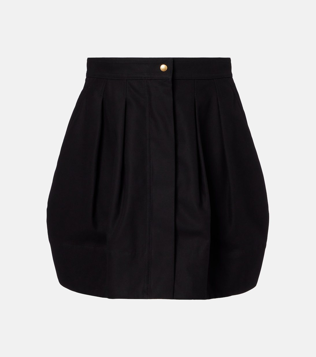

Складчатая хлопковая мини-юбка из твила Max Mara, черный