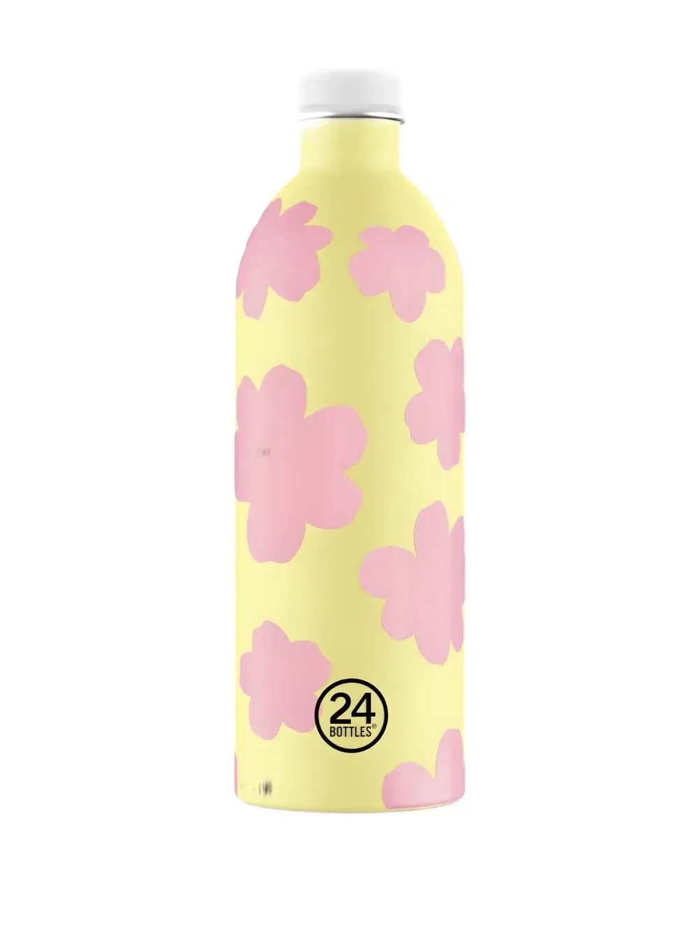 Металлическая бутылка с цветочным рисунком 24Bottles, желтый