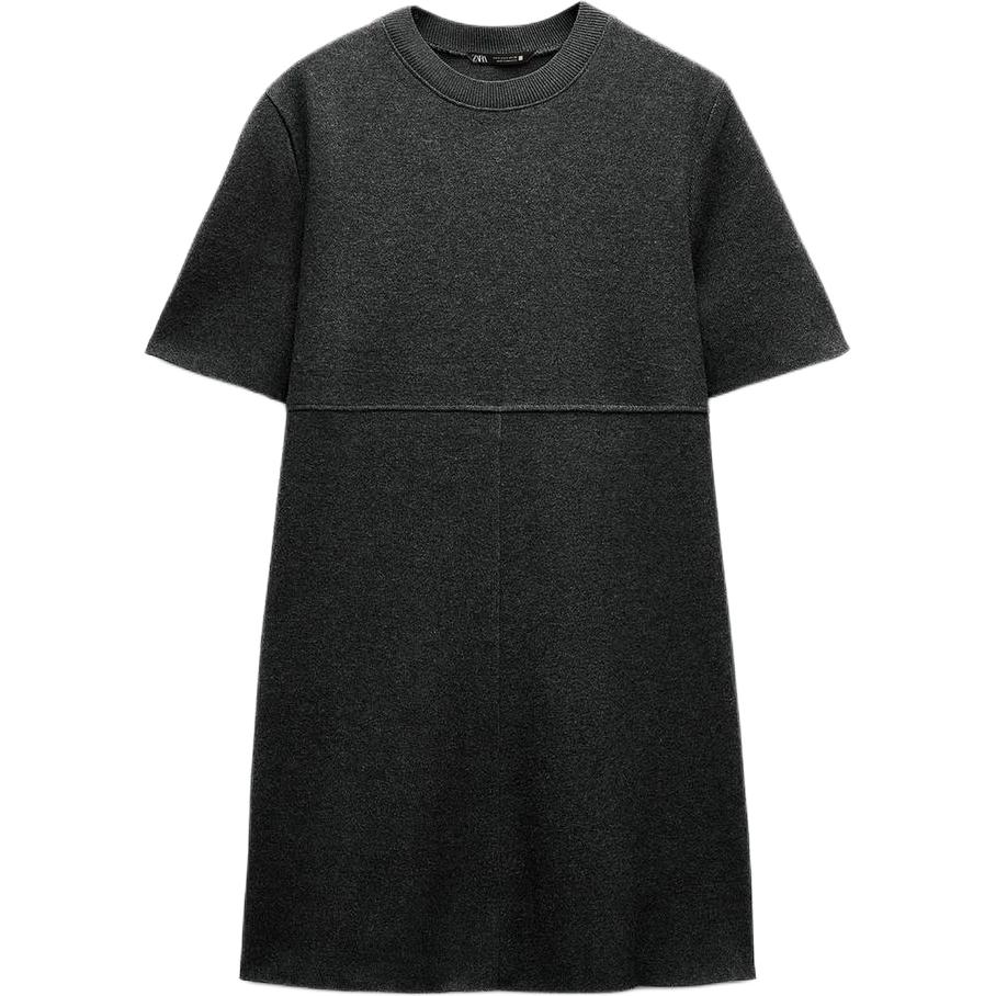 

Платье с короткими рукавами женское ZARA, коричневый
