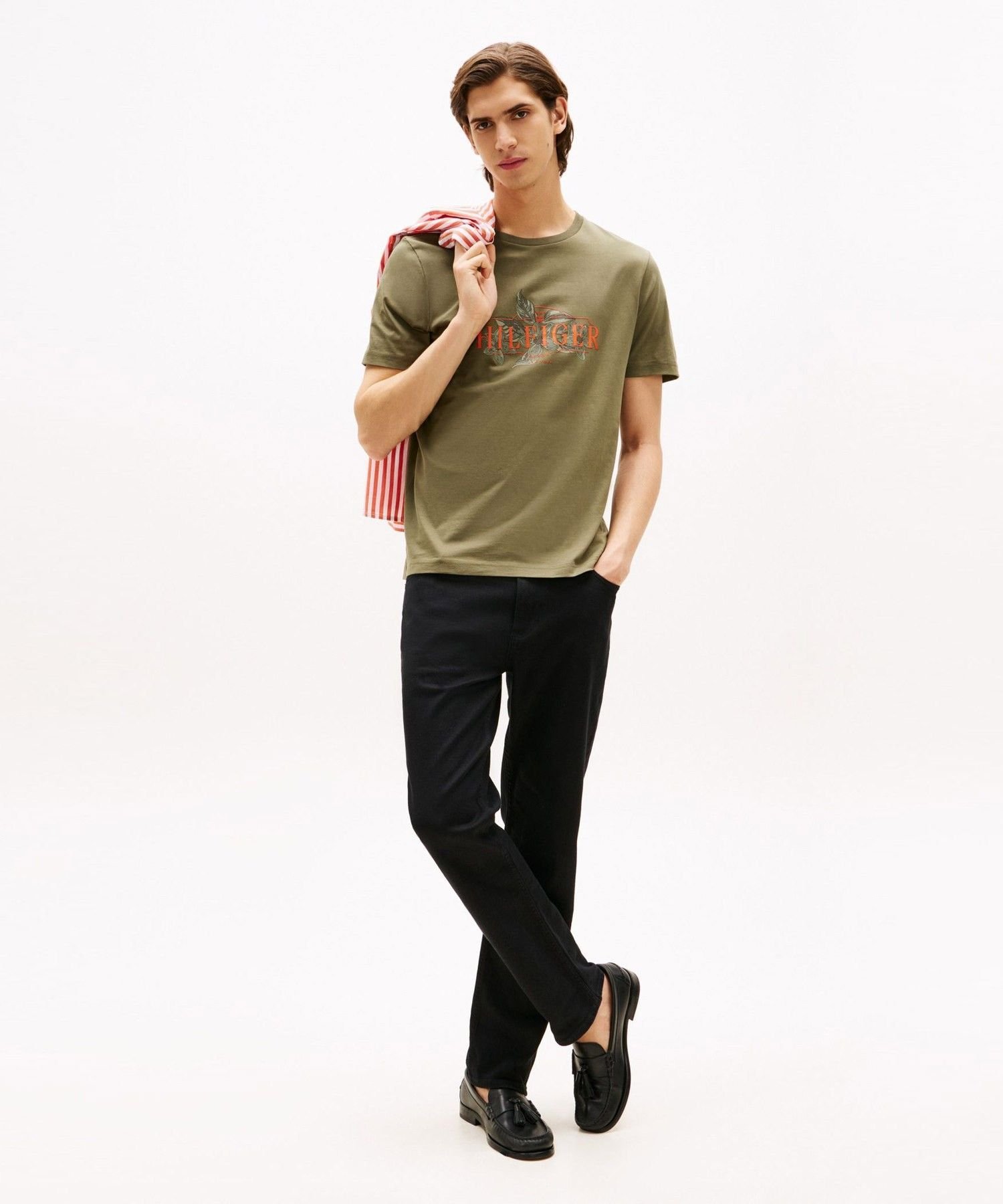 Футболка Hilfiger с тропическим цветочным принтом TOMMY HILFIGER, Khaki PLI — фото 2