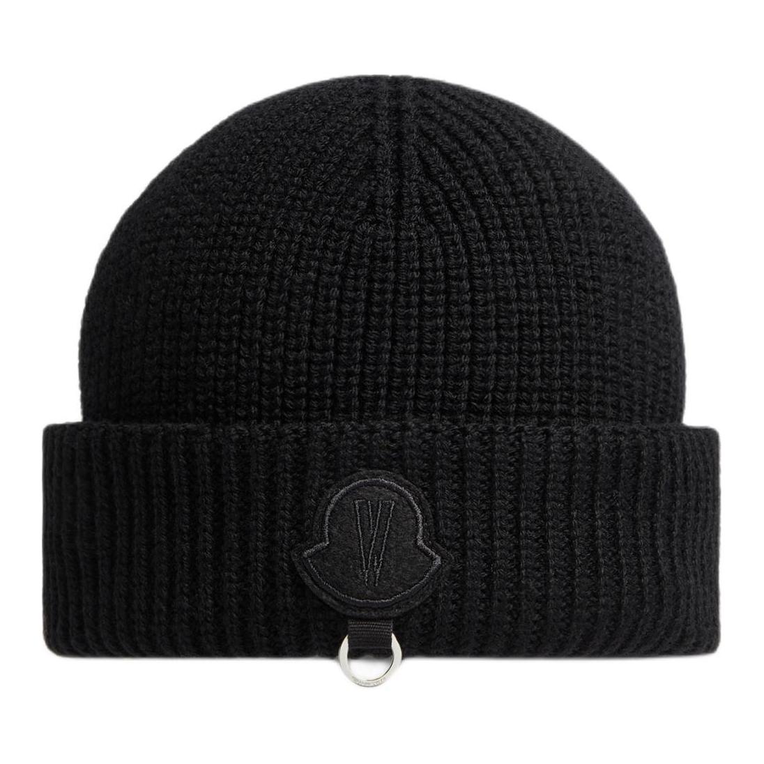 

Moncler Шерстяная женская шапка-бини черная, Black