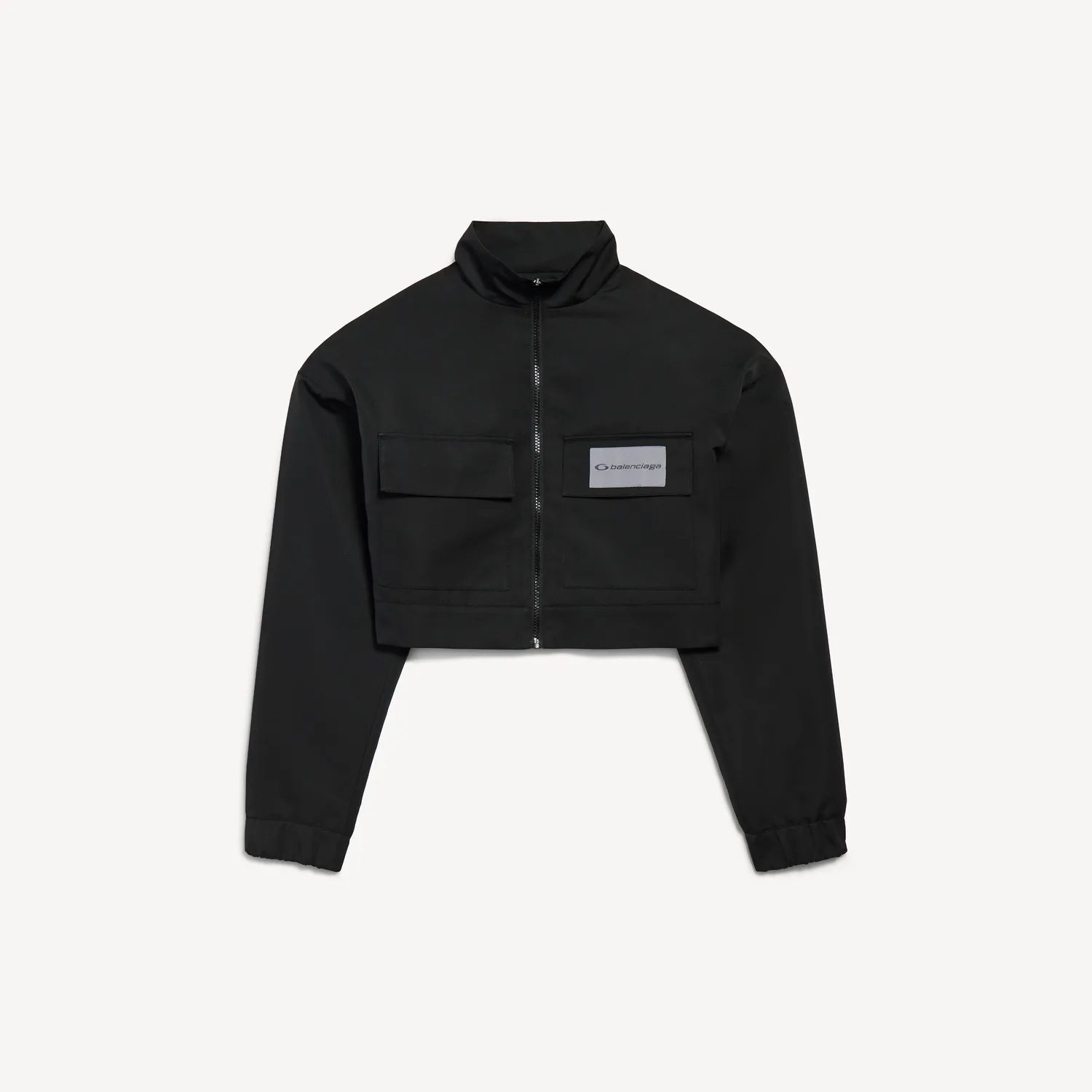 BALENCIAGA Женская укороченная спортивная куртка черного цвета