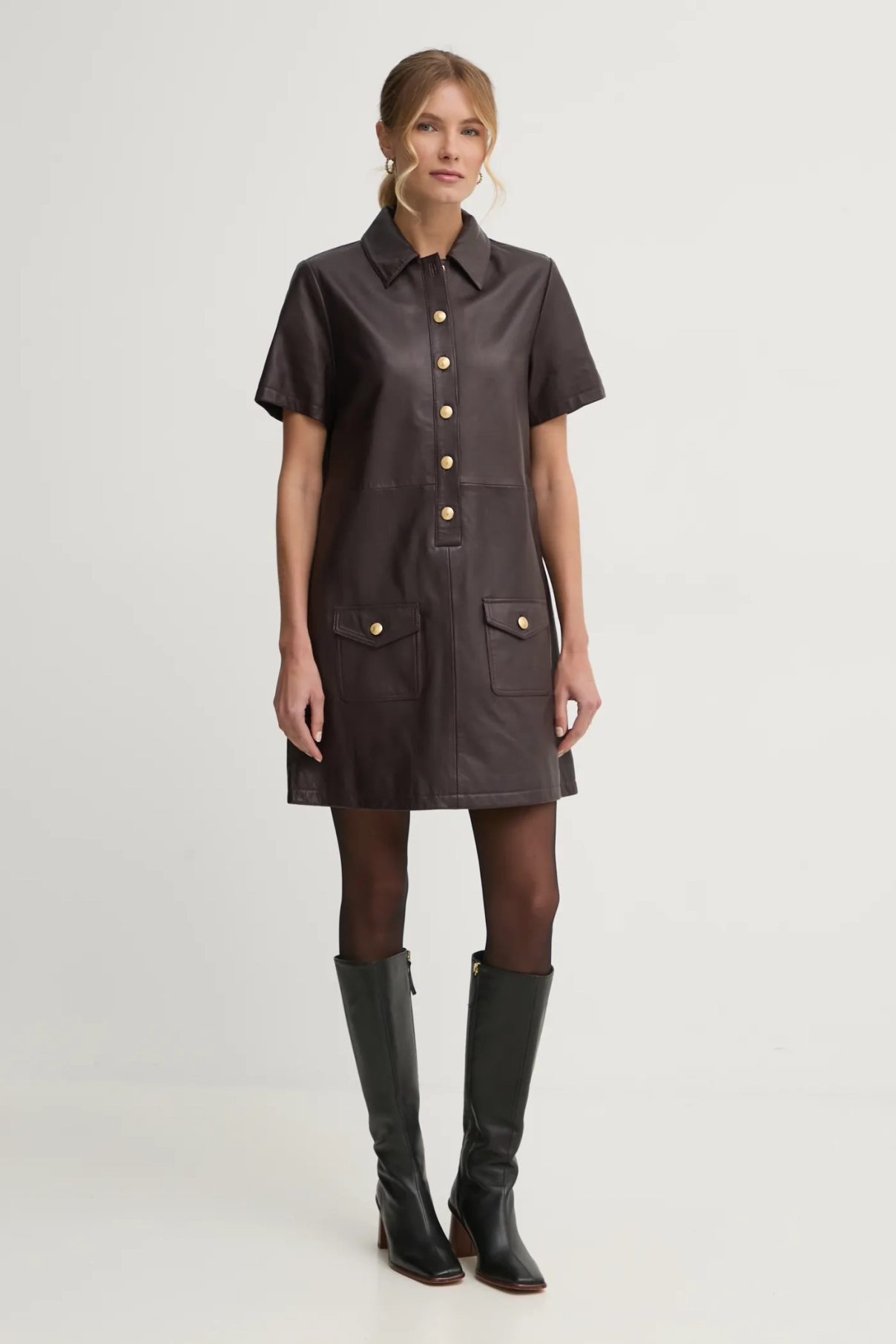 

Кожаное платье Tommy Hilfiger, гранатовый