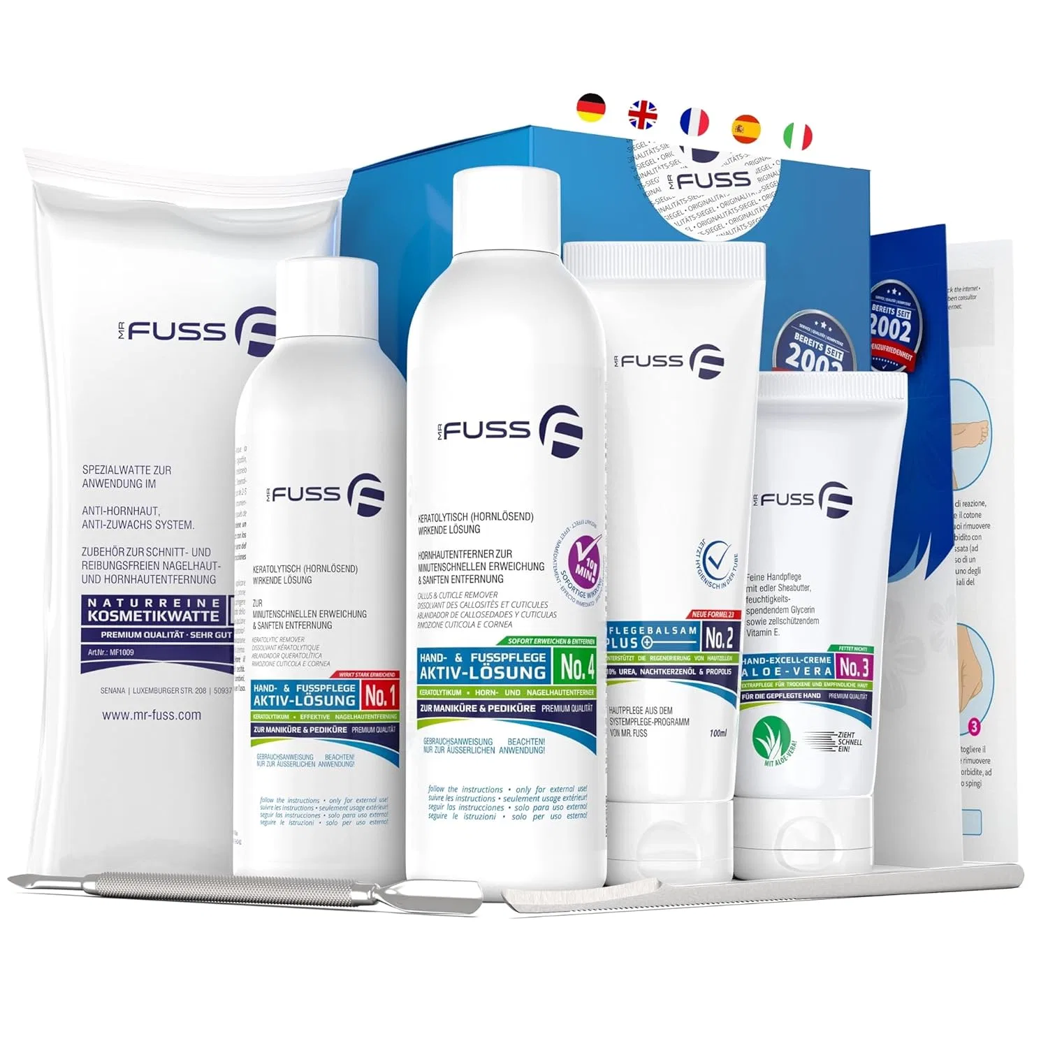 Стартовый набор Mr. Fuss Edition Excell из 7 предметов для удаления мозолей и маникюра Mr. Fuss