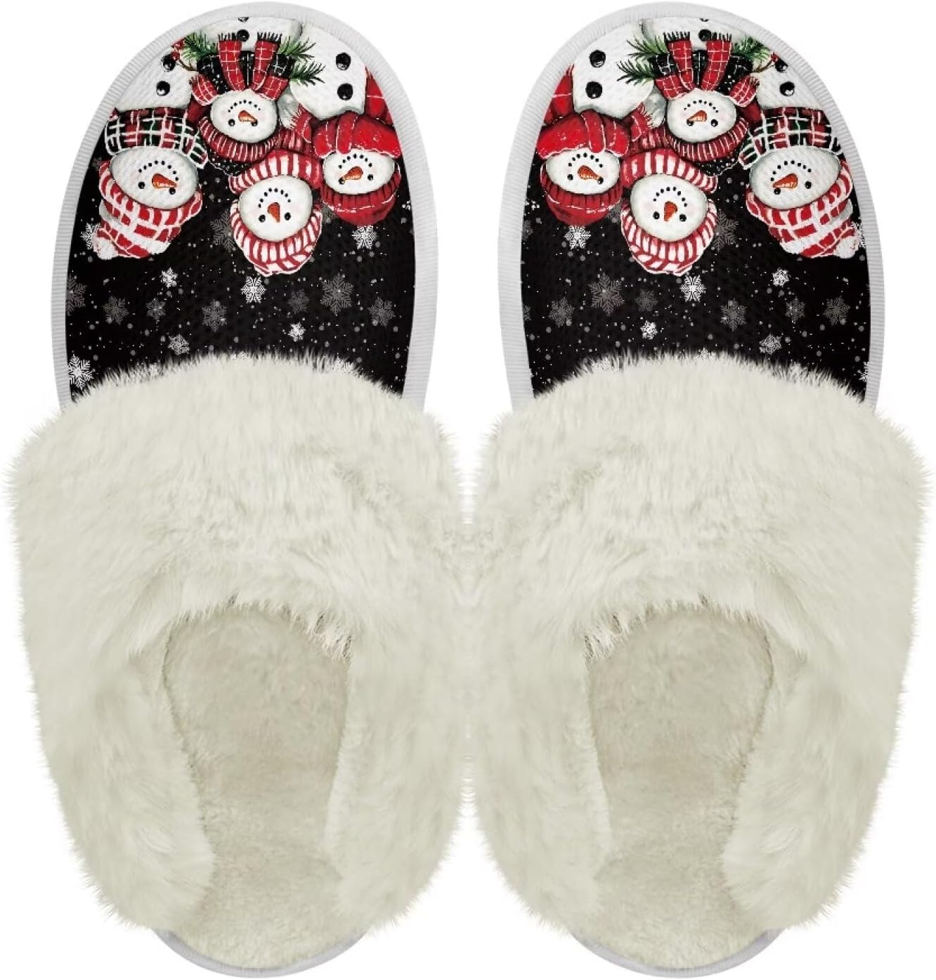 

Хлопковые тапочки с пушистыми краями, домашние тапочки для дома и улицы, хлопковые тапочки унисекс Pjheqoxe, черный