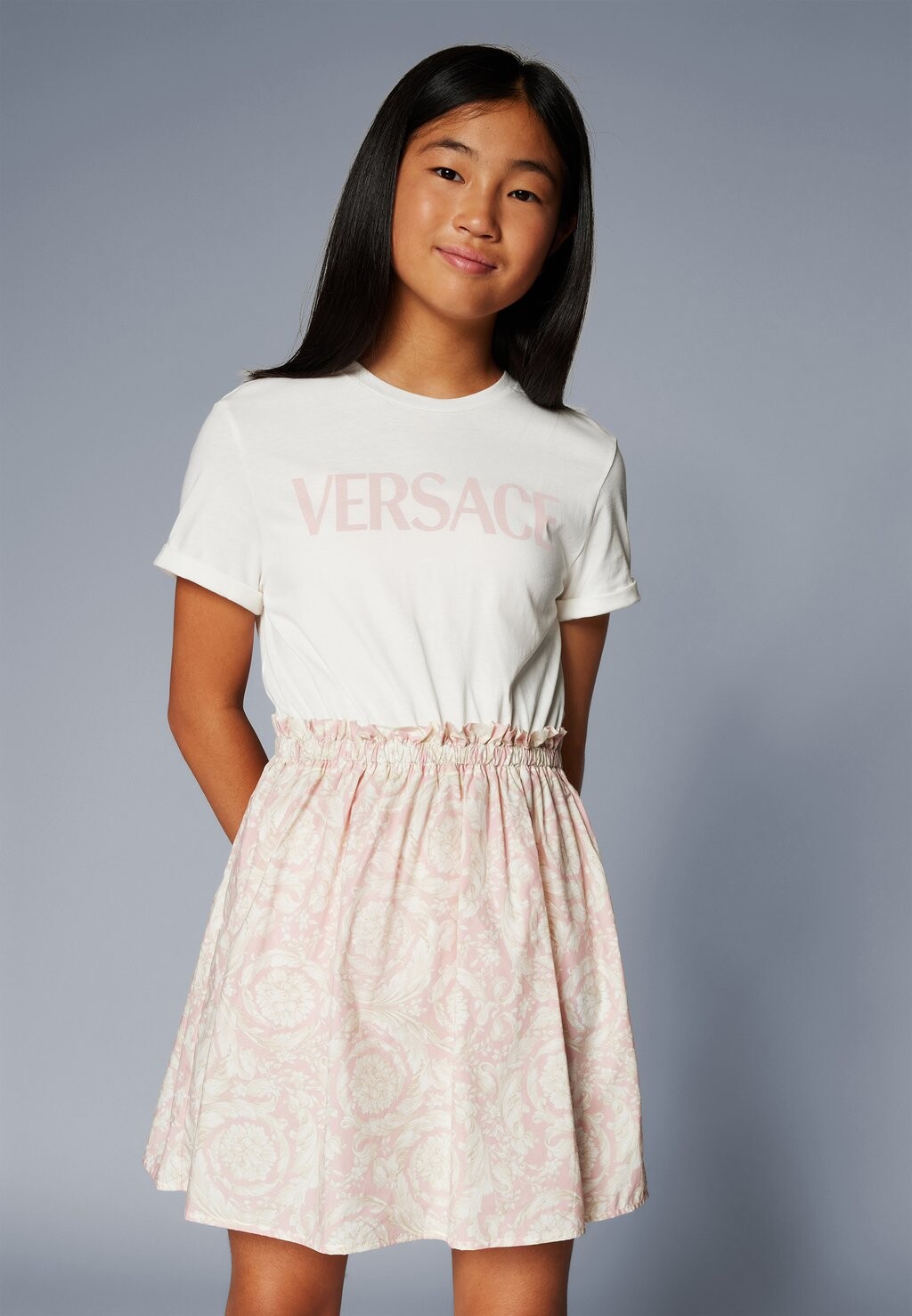 

Платье из джерси DRESS POP LEGGERO BAROCCO KIDS LOGO Versace, белый