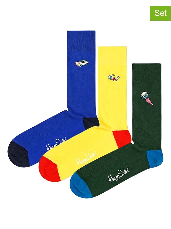 

Носки Happy Socks 3er-Set: Socken, цвет Blau/Gelb/Grün