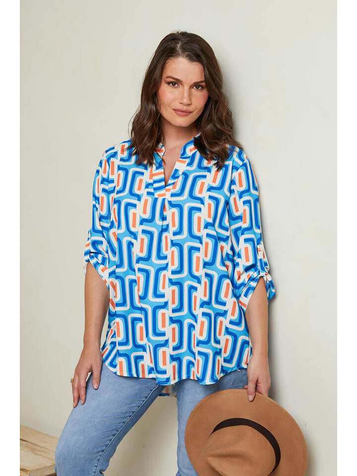 

Блуза Curvy Lady, цвет blau/weiß
