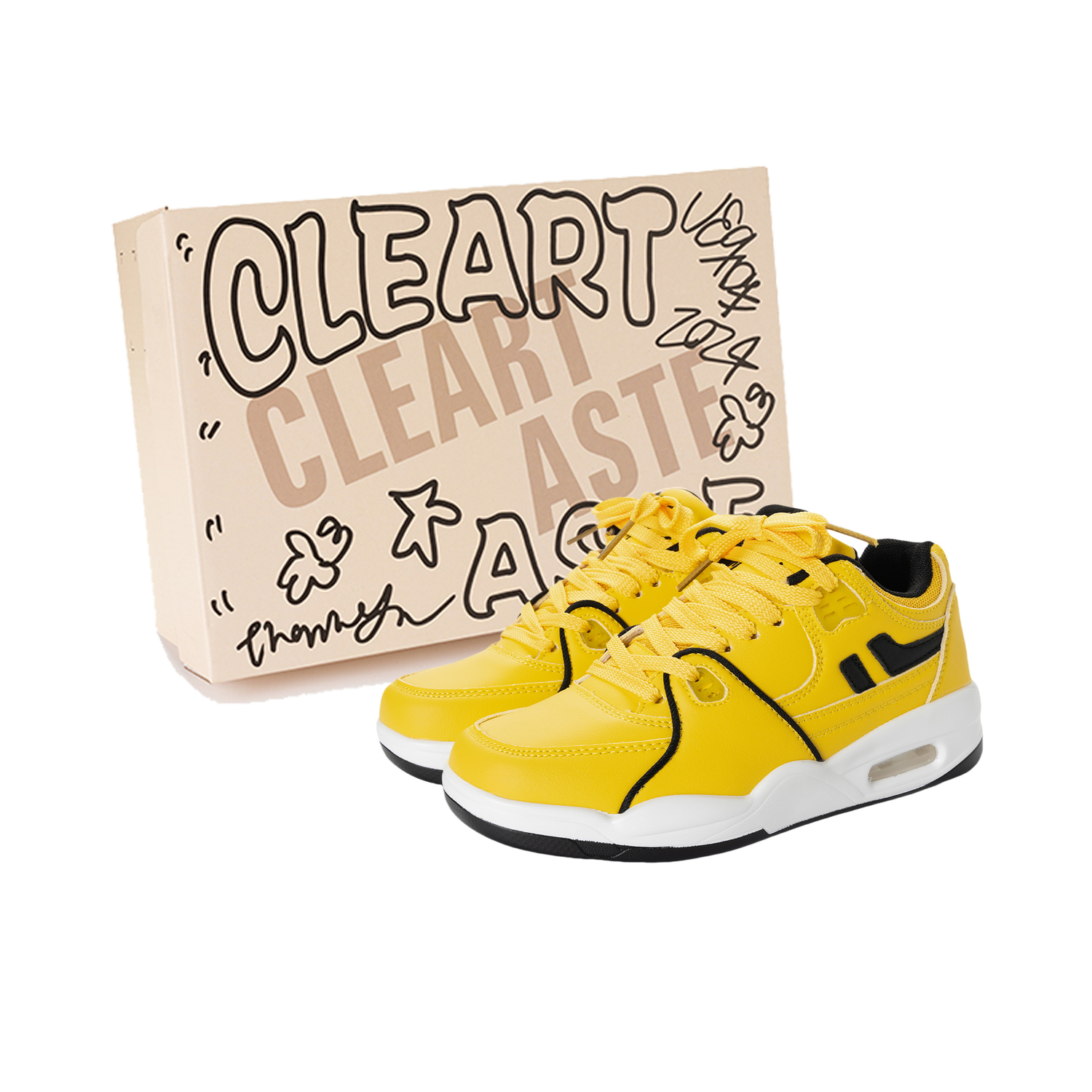 

CLEARTASTE Высокие износостойкие легкие низкие кеды унисекс желтые, цвет Yellow