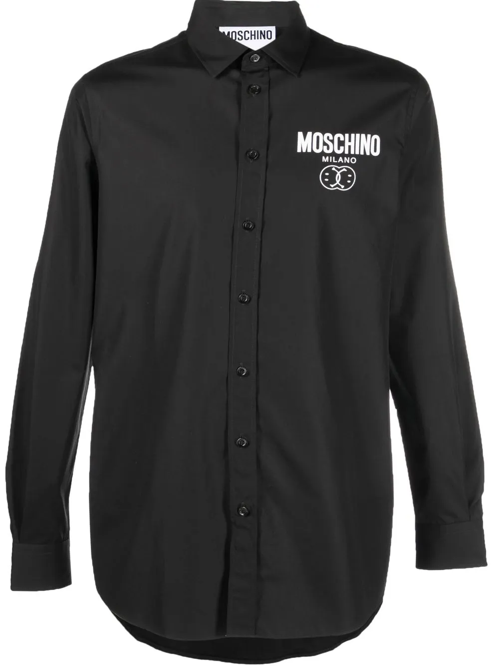 

Рубашка с длинными рукавами и логотипом Moschino, черный