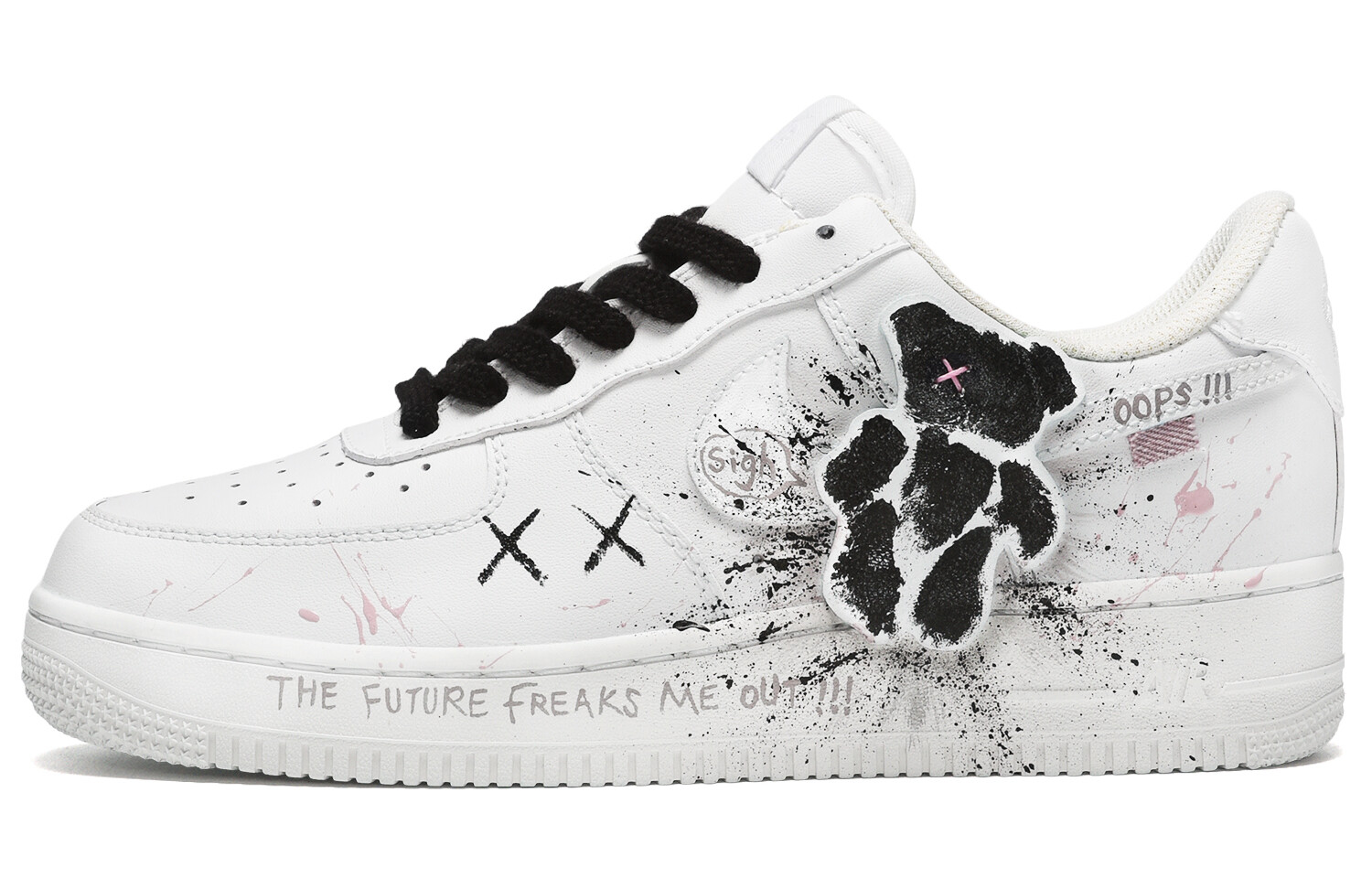 

Кроссовки Nike Air Force 1 Skateboarding Shoes Women's Low-top Core Black / Cloud White / Team Shock Pink 2, черный