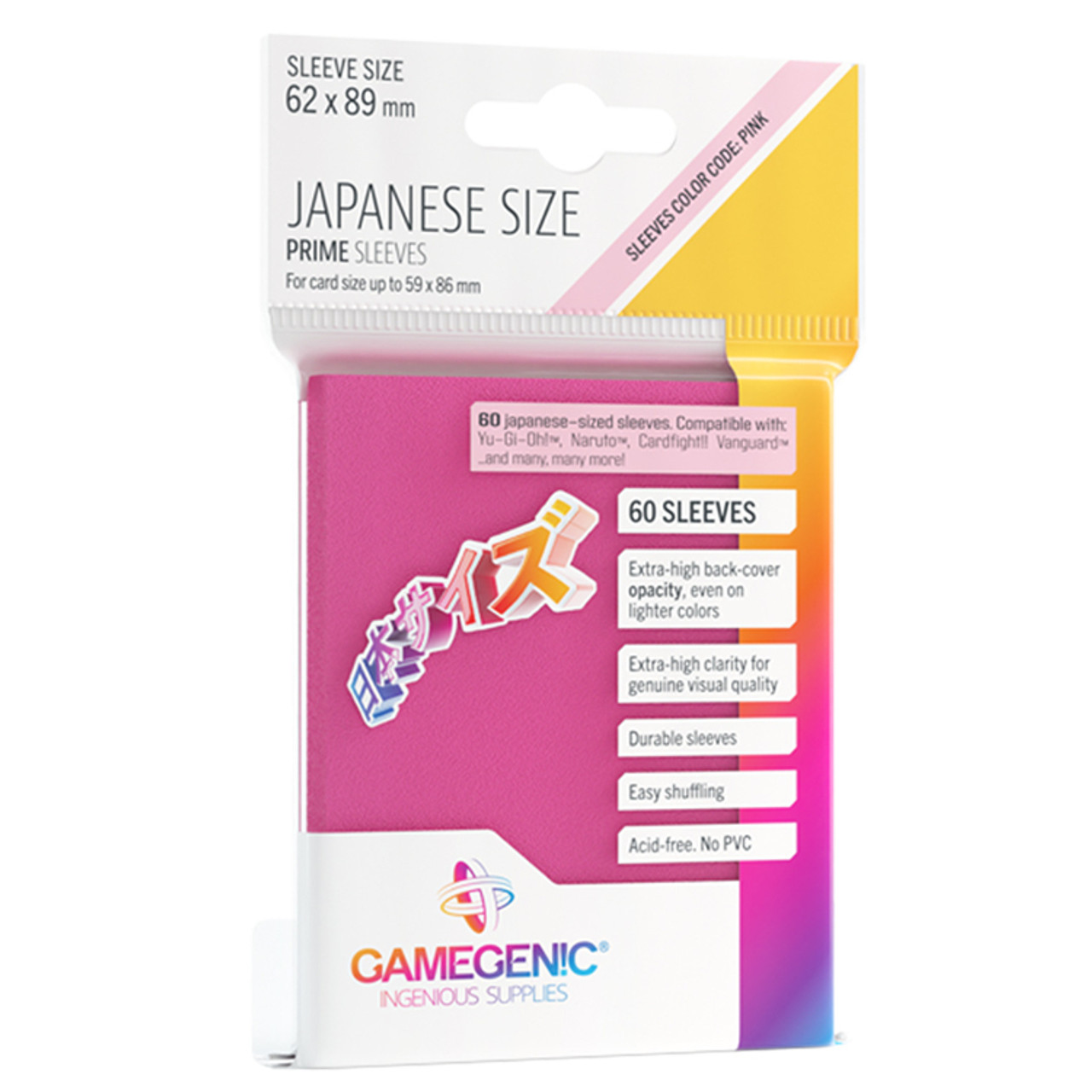 

Аксессуары Gamegenic: Pink Prime Sleeves - Japanese Size (60ct)