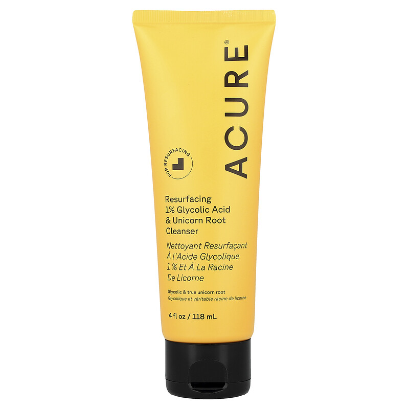 

ACURE, Resurfacing, 1% гликолевая кислота и очищающее средство для корней единорога, 118 мл (4 жидк. Унции)