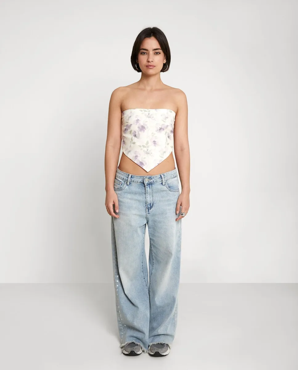 

Женский топ без бретелек с принтом Naëlle, пастельно-розовый