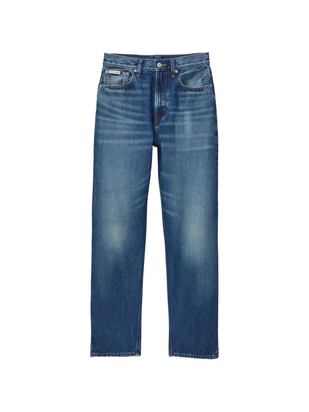 Джинсы с пятью карманами и застежкой на пуговицы Calvin Klein, синий