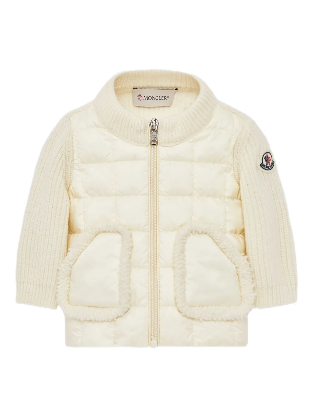 

Шерстяная куртка с дутыми вставками Moncler Enfant, нейтральный