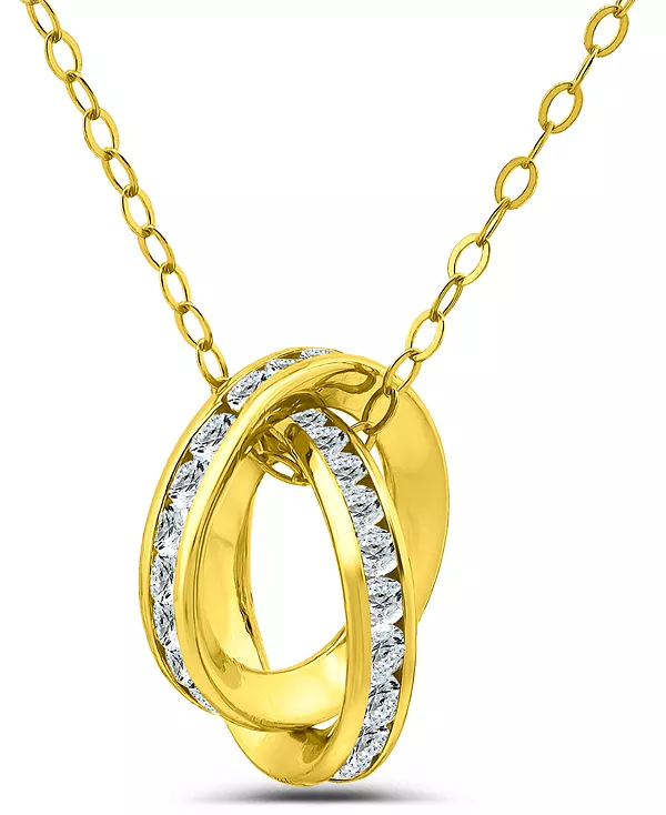 

Ожерелье с переплетающимися кругами из кубического циркония (2-1/2 карата) из 18-каратного золота на основе стерлингового серебра, эксклюзивно в Macy's Giani Bernini, yellow