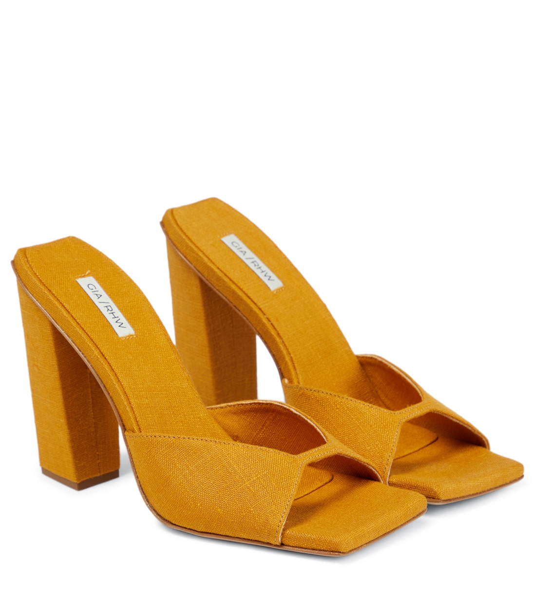 Льняные сандалии GIA/RHW Rosie 14 Gia Borghini, Caramel