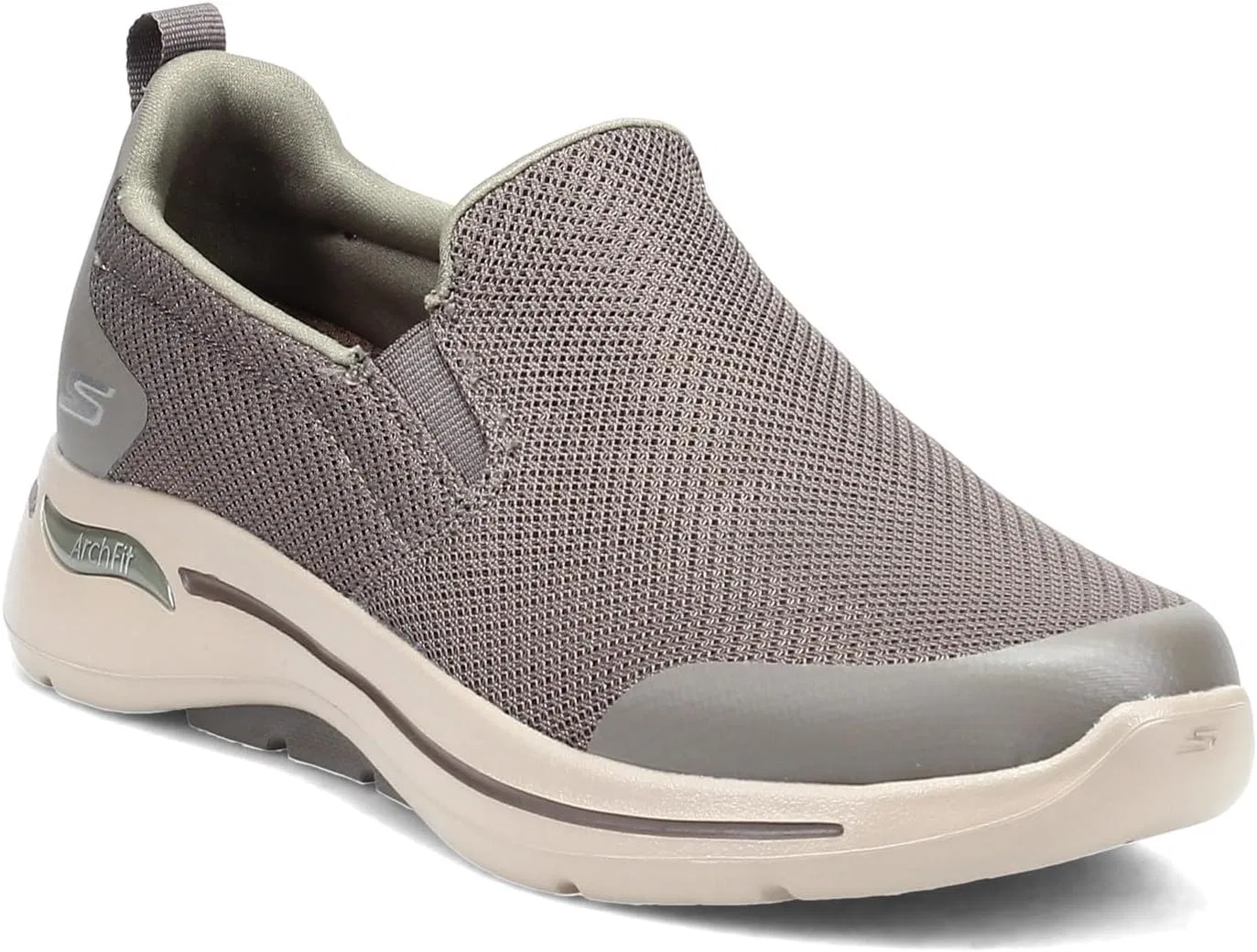 Кроссовки Skechers Herren Go Walk Arch Fit Togpath Sneaker, Taupe Textile Synthetic Trim — фото 3