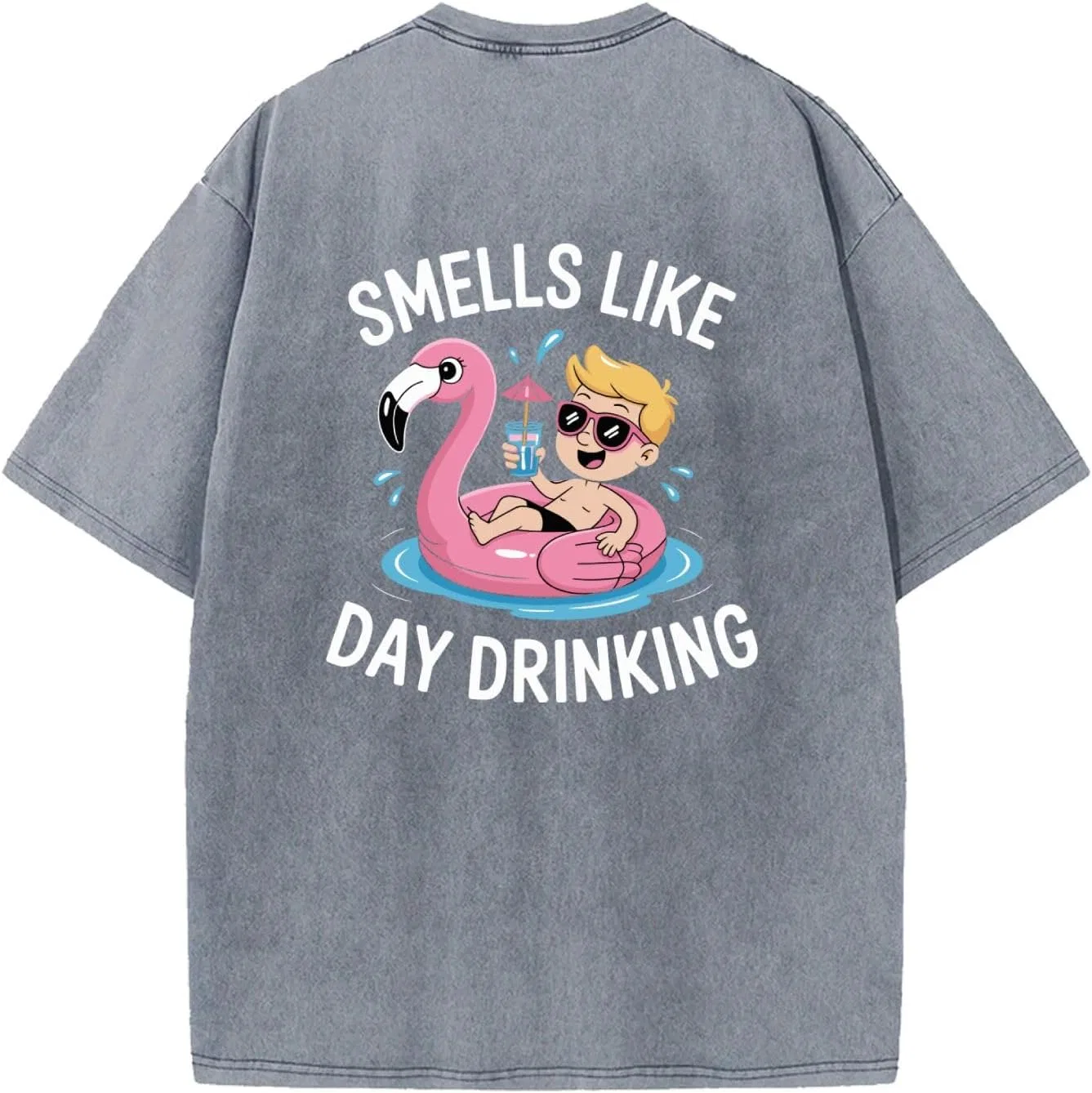 Футболка Smells Like Day Drinking для мужчин в винтажном стиле Generic, светло-серый