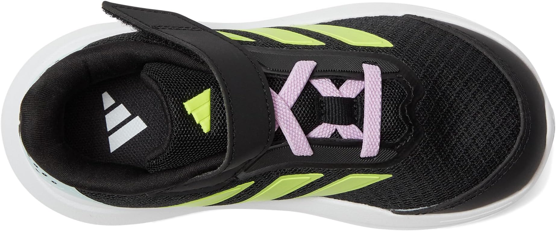 Кроссовки Adidas Kids Duramo SL 2.0 Elastic Lace Sportswear Shoes, Black/Yellow/Bliss Lilac — фото 2