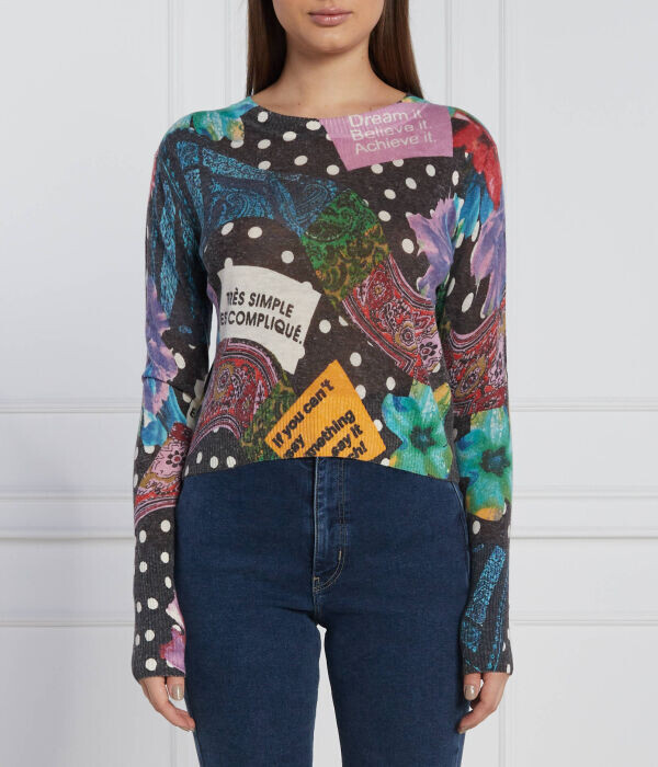 

Блузка Desigual Cropped Fit, мультиколор