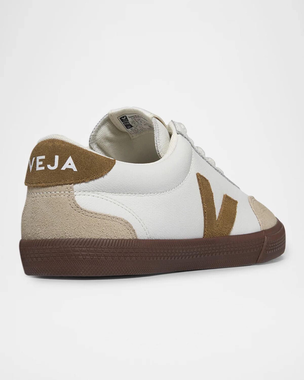 Кроссовки Volley из смешанной кожи с ремешками на кончиках крыльев Veja, цвет White Tent Bark — фото 3