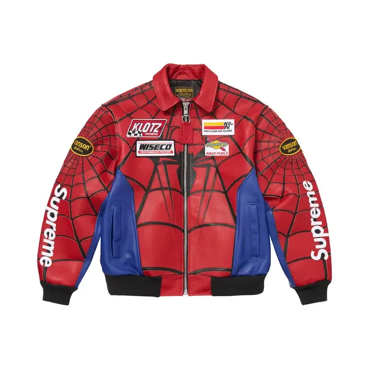 Куртка Supreme x Vanson Leathers Spider-Man, красный