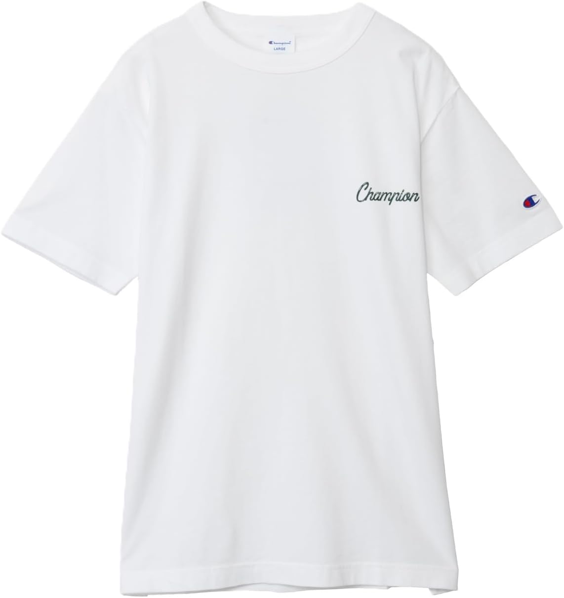 

Мужская футболка Champion с коротким рукавом и круглым вырезом, 100% хлопок, графический логотип, базовый размер C8-X319, белый/зеленый