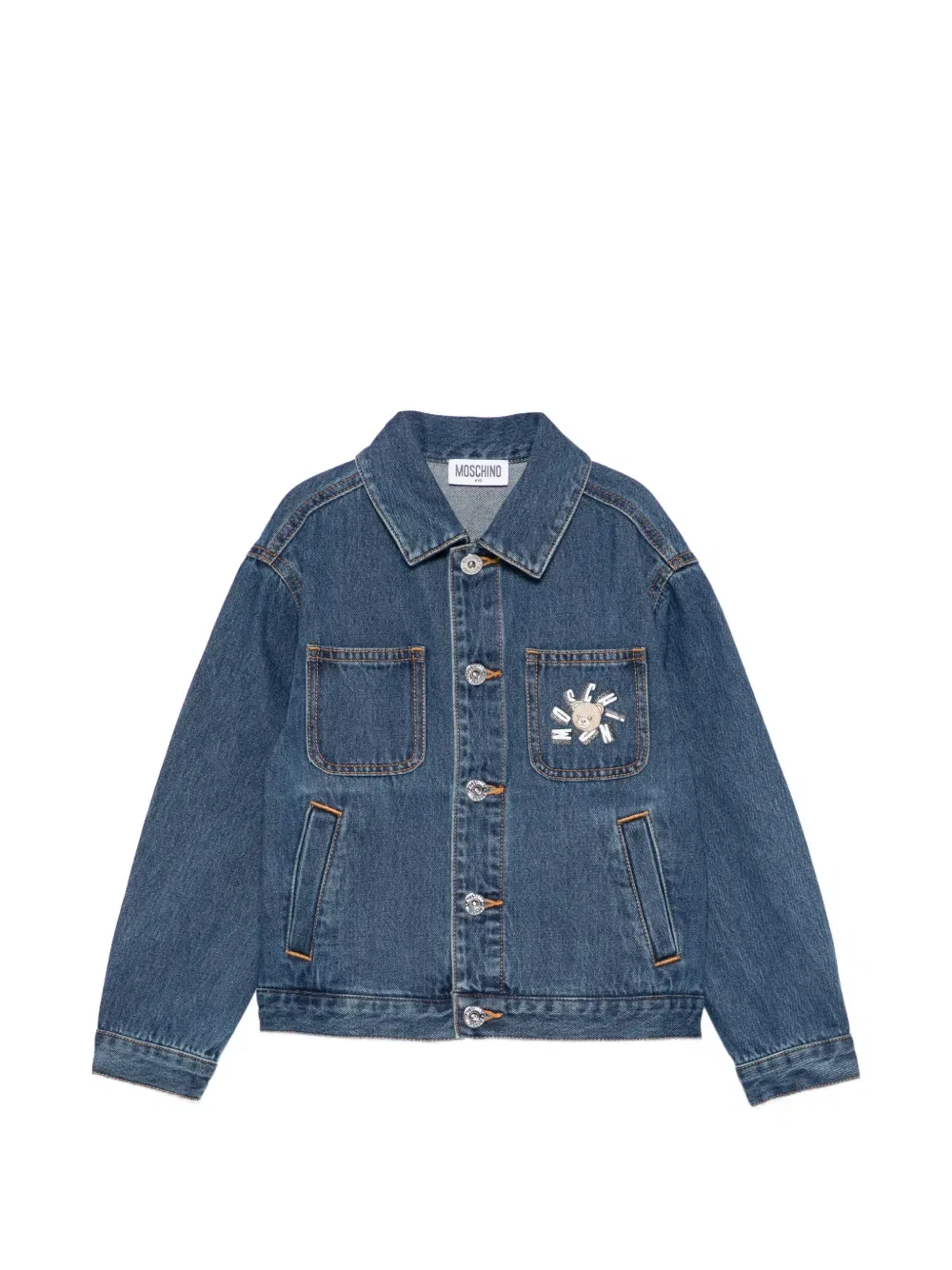 Куртка с вышивкой Moschino Kids, синий
