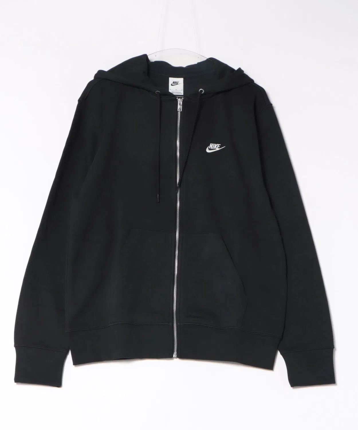 Толстовка Nike Club FT флисовая на молнии, чёрный