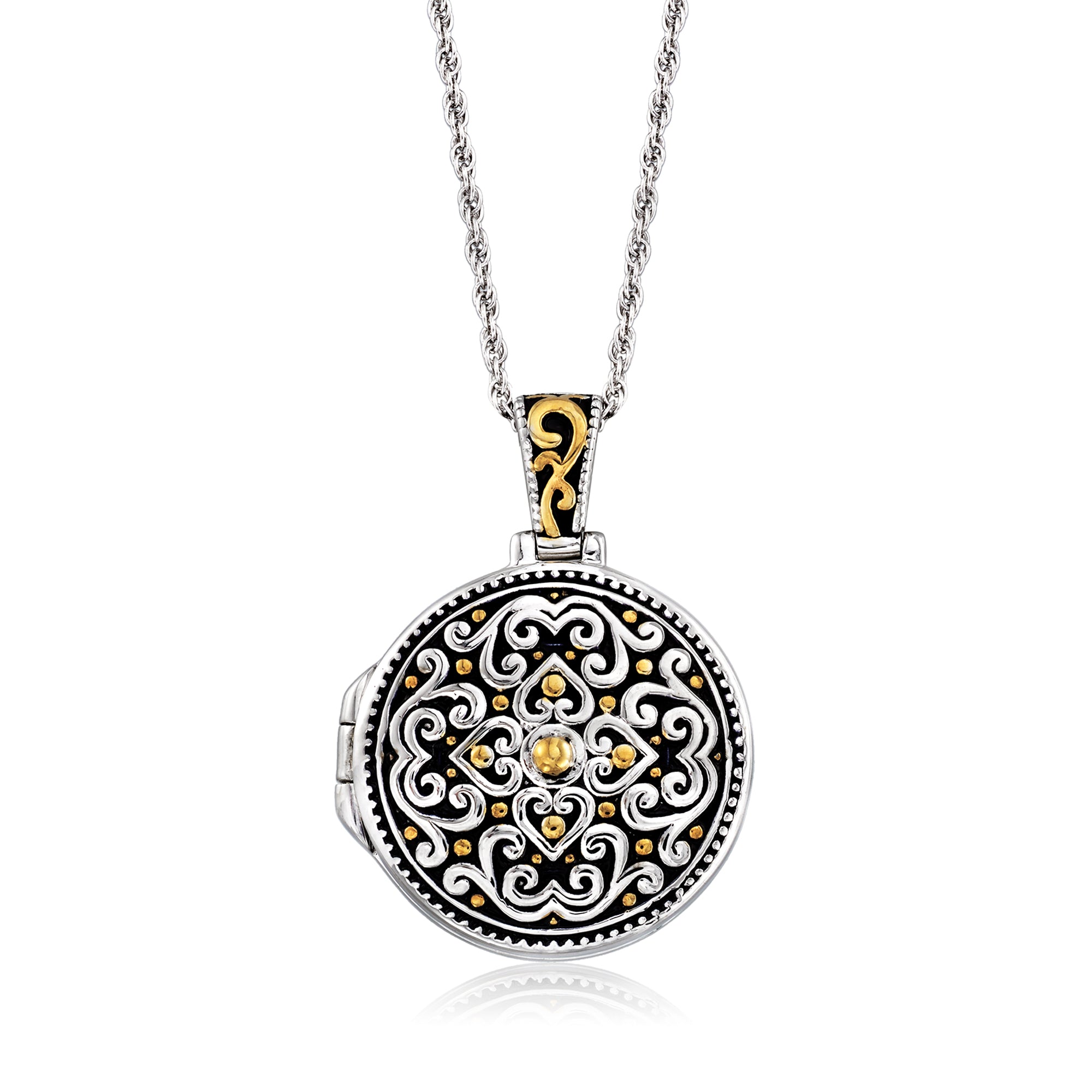 

Двухцветное ожерелье-медальон Ross-Simons из стерлингового серебра в балийском стиле Ross-Simons, 18 In