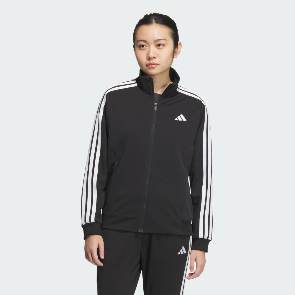 Спортивная футболка с тремя полосками, свободного кроя, двойной вязки. Adidas, black
