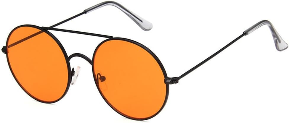 

Классические маленькие круглые солнцезащитные очки для мужчин, роскошные металлические солнцезащитные очки для мужчин, модные очки для вождения и отдыха, защита от УФ-излучения UV400 TKKTLLT, Black Orange