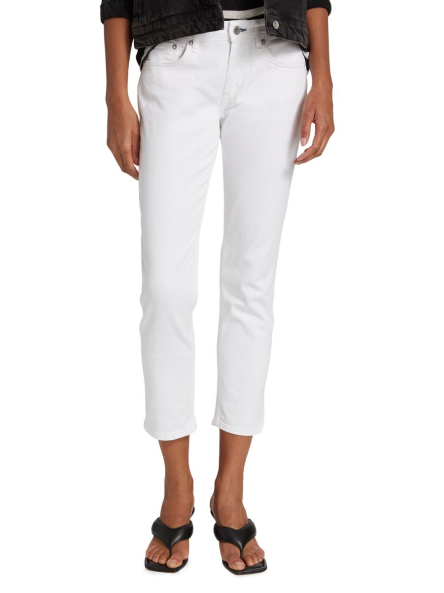 

Джинсы бойфренда Dre с низкой талией Slim rag & bone, белый
