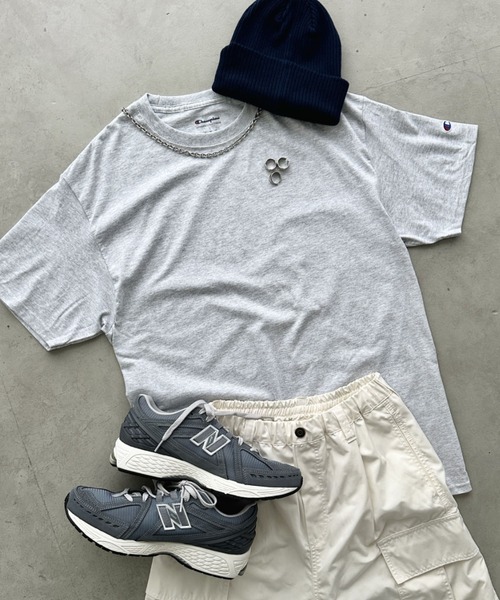 

Футболка Champion оверсайз с коротким рукавом, хлопок, пепельно-серый