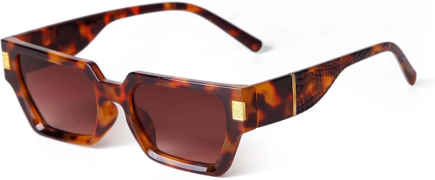

Солнцезащитные очки для женщин и мужчин, квадратные, в стиле ретро, ​​модные, персонализированные, для вечеринок, спорта на открытом воздухе, вождения, защита от УФ-излучения 400 DQbhzh, Tortoiseshell Frame Tawny Lenses