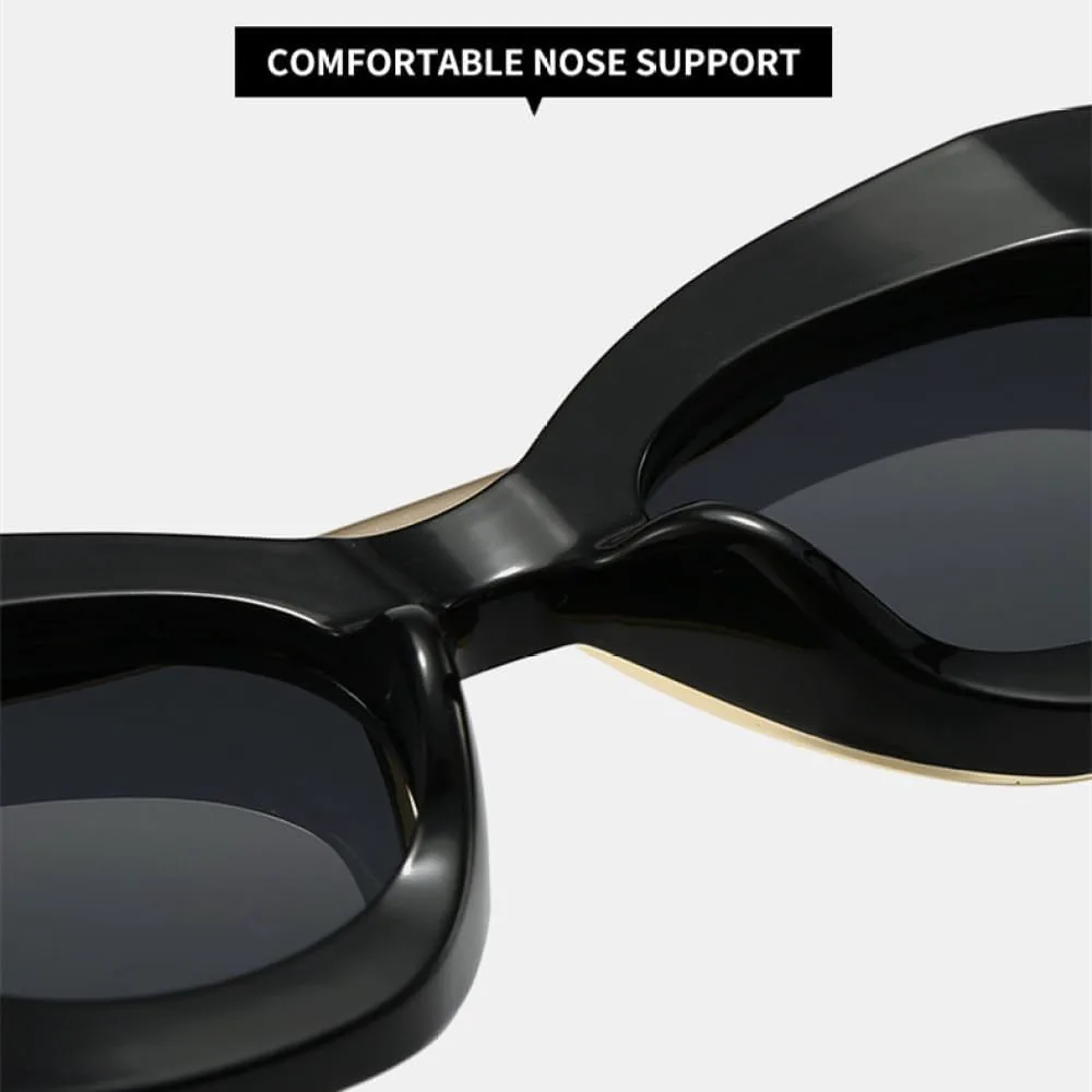 

Солнцезащитные очки в крупной оправе 2027 года, уличный стиль, очки «кошачий глаз», модные солнцезащитные очки для создания индивидуального образа MTZJH, Black