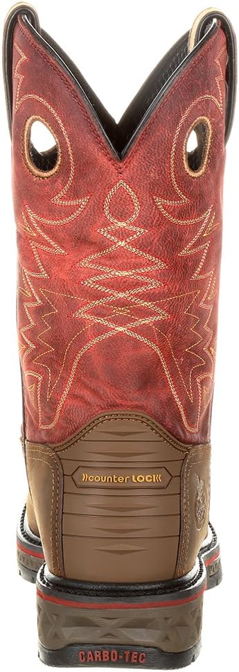 Мужские водонепроницаемые сапоги Georgia Boot Carbo-Tec с надеванием, 12 Wide Brown and Red — фото 3