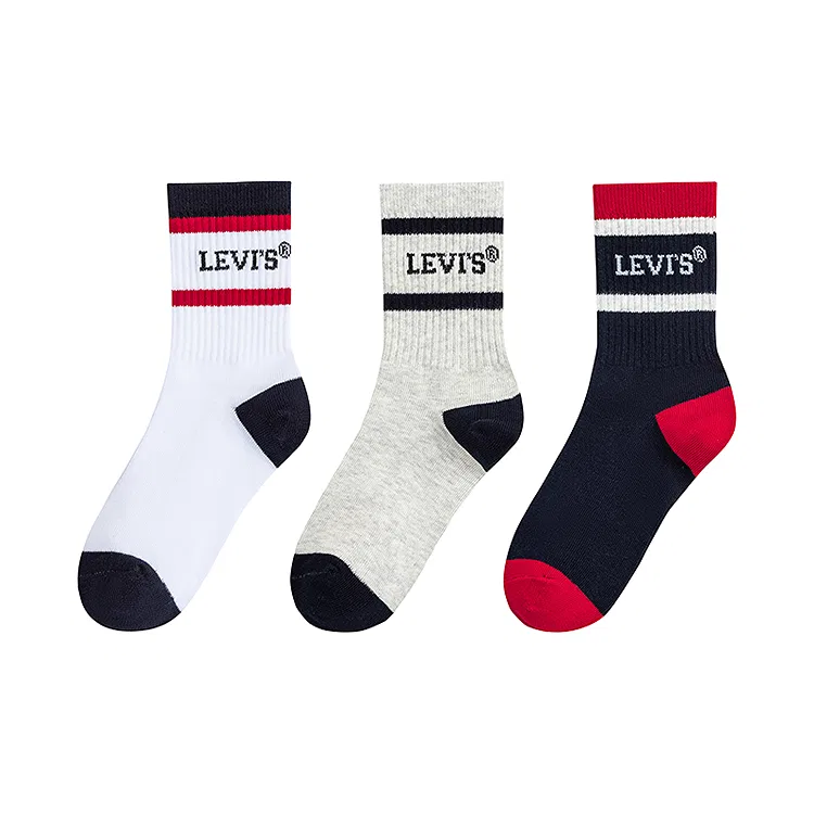 Носки 3 пары для подростков Levis молочно-белые