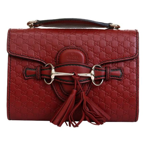 

Сумка Gucci Leather Old Flower Logo Embossing Horsebit Chain Single-Shoulder Bag Small Red