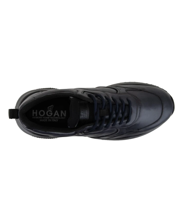 Кожаные кроссовки на шнуровке Hogan, черный — фото 4