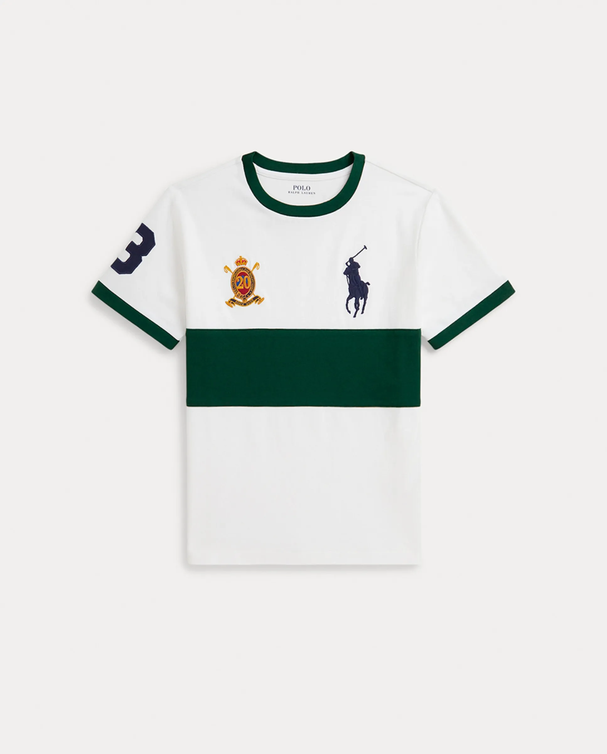 

Детская хлопковая футболка с большим пони Polo Ralph Lauren, белый