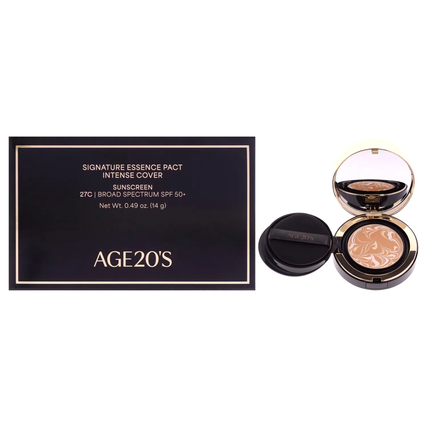Тональный крем Signature Essence Pact Intense Cover SPF 50 Plus - 27C Honey от Age20s для женщин - 0,49 унции, коричневый