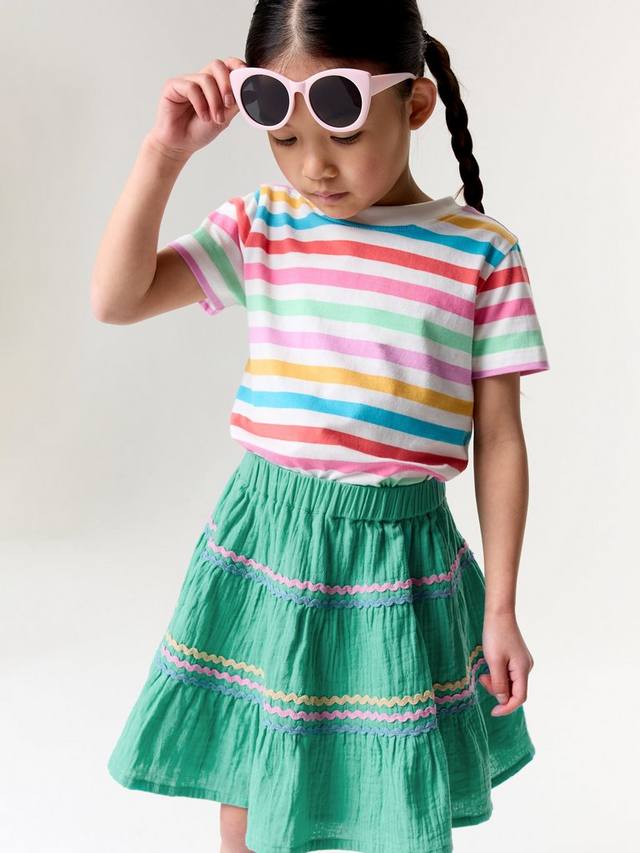 

Детская юбка с ярусами и отделкой рик-рак Crew Clothing, Emerald