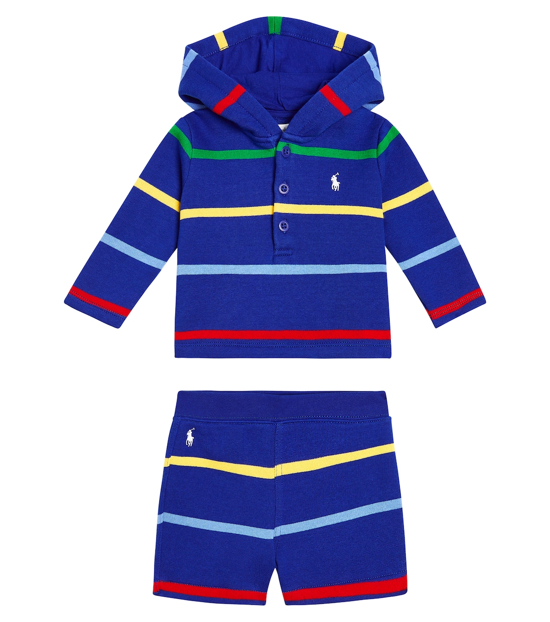 

Комплект из хлопковой смеси, толстовка с капюшоном и шорты Polo Ralph Lauren Kids, Sapphire Star Multi