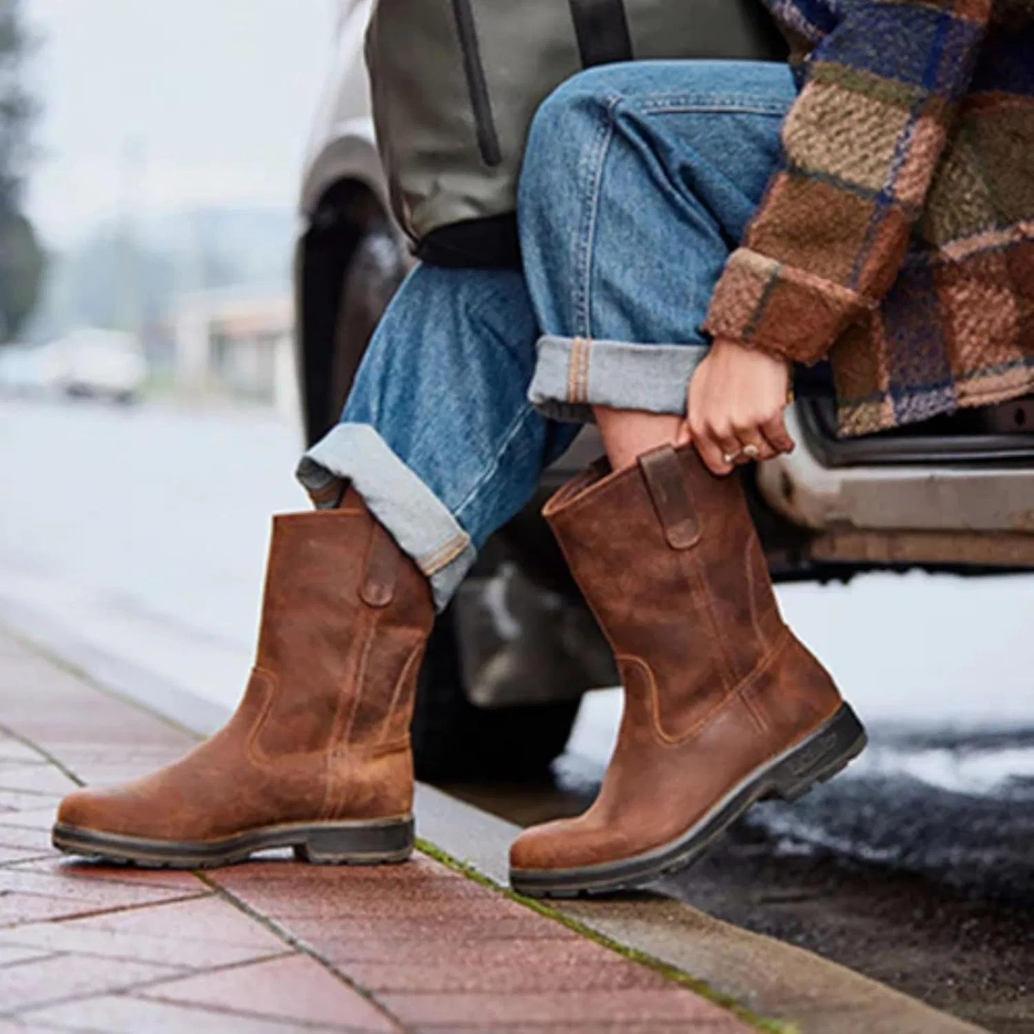 Женские укороченные рабочие ботинки Blundstone Original Rigger Boot, Teak Wood — фото 2